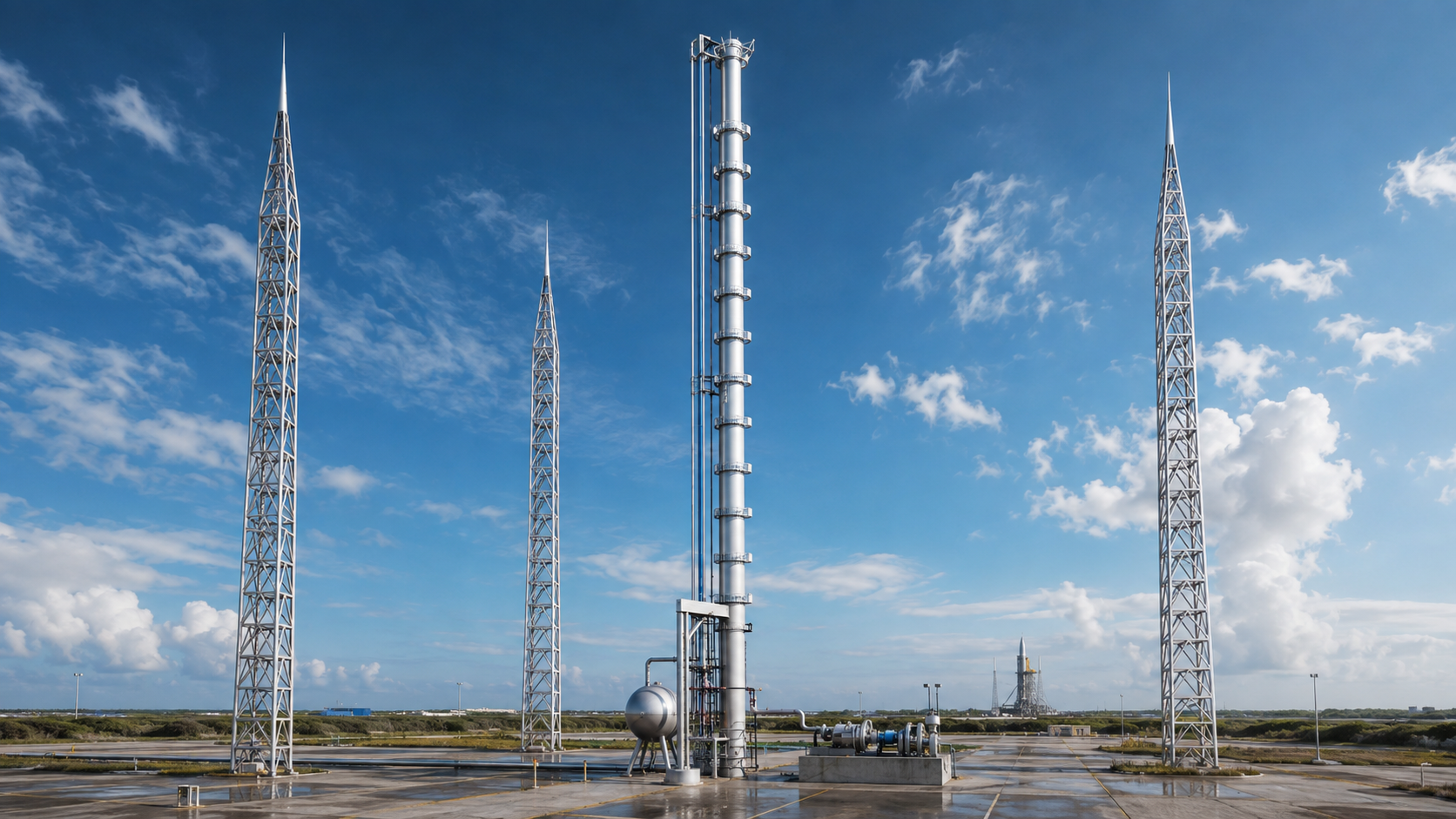 Launch pad towers for Evolve X